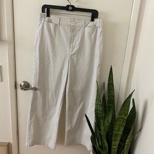 Blue & White High Rise Wide Leg Pants